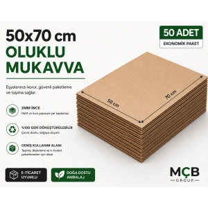 2mm Oluklu Mukavva Karton 70x100 Cm 50 Li Paket Proje Kartonu