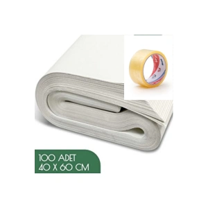 40x60 Tabak - Bardak Eşya Sarma Taşıma Taşınma Paketleme Kağıdı 100 Adet - Koli Bandı Hediye