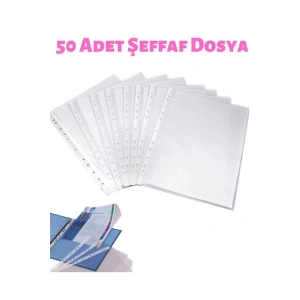 50 Adet A4 Şeffaf Dosya Föy Poşet Dosya