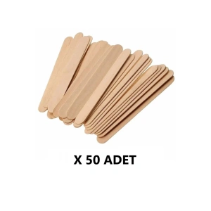 50 Adet Ahşap Spatula Dil Çubuğu Ağda Çubuğu