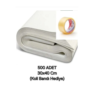 500 ADET 30x40 Tabak - Bardak Eşya Sarma Taşıma Taşınma Paketleme Kağıdı - Koli Bandı Hediye