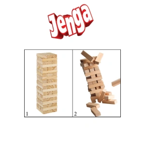 54 Parça Denge Oyunu Jenga Ahşap Büyük Boy