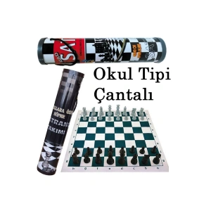 Okul Santranç Takımı Seti - Rulo Çantalı Okul Tipi