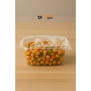 1000 gr Sızdırmaz Saklama Kap Tek Kullan At Ambalaj Tatlı Kuruyemiş Plastik Kapaklı Kase - 50 Adet