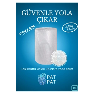 Balonlu Naylon25cm X 50 Mt Eko 1 .sınıf Balonlu Poşet Havalı Naylon Pat Pat Ambalaj