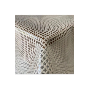 Hasır Lüx Pvc Kaplamalı Silinebilir Masa Örtüsü Su Geçirmez Şeffaf Muşamba Sofra Bezi Krem