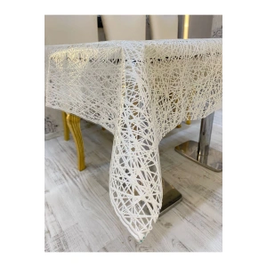 Pvc Şeffaf Hasır Masa Örtüsü Silinebilir Masa Örtüsü Su Geçirmez Muşamba Sofra Bezi Iplik Desen