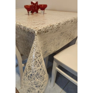 Krem Ithal Pvc Muşamba - Desenli Silinebilir Masa Örtüsü