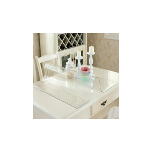 80x130 Şeffaf Pvc Masa Örtüsü 1,5 Mm Kalınlık Cam Gibi Saydam Masa Sehpa Koruyucu Muşambası