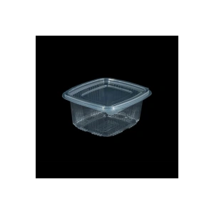 Kullan At Plastik Kilitli Şeffaf Düz Kapaklı Gıda Saklama Kabı Sızdırmaz Kap - 500 cc - 100 Adet