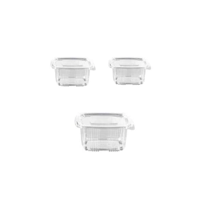 500 gram Düz Kapak Plastik Sızdırmaz Kap 10 Adet