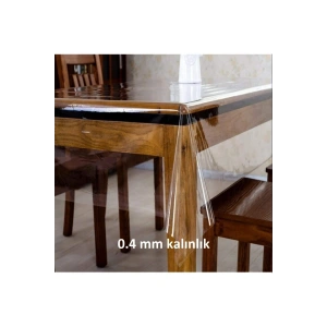 Şeffaf Naylon Muşamba Pvc 0.4mm Kalınlık Masa Örtüsü