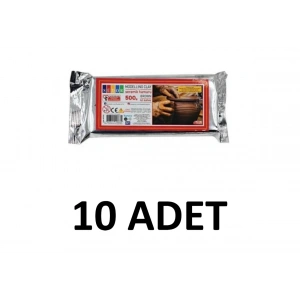Kahverengi Kil Hamuru 500 gr x 10 Adet (5 Kg) Hava ile Kuruyan Seramik & Heykel Kili | Doğal Modelleme Hamuru