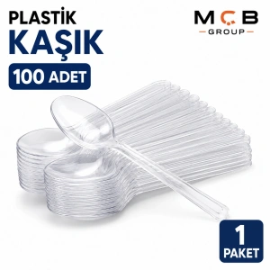 Şeffaf Plastik Kaşık 100 Adet Tek Kullanımlık Dayanıklı Plastik Kaşık Parti Piknik Doğum Günü