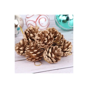 9 Adet Yılbaşı Ağacı Süs Çam Dekor Naturel Kozalak