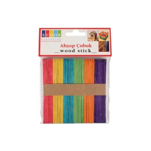 Ahşap Çubuk Küçük Renkli Dondurma Çubuğu 50 Li (10 Paket) Bs69