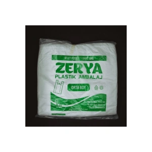 Beyaz Baskısız Atlet Poşet Orta Boy Poşet 1 Kilo gram