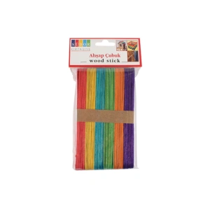 Bs71r Ahşap Çubuk Büyük Dondurma Çubuğu Renkli 50 Li