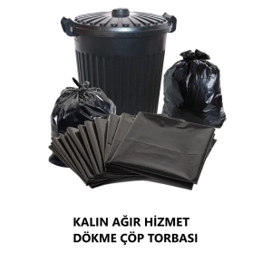 Dökme Çöp Torbası 80x110 Cm Ağır Hizmet Kalın 1 Kg Çöp Poşeti Jumbo Boy Siyah Renkli