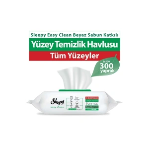 Easy Clean Beyaz Sabun Katkılı Yüzey Temizlik Havlusu 3X100 (300 Yaprak)
