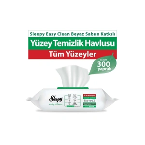 Easy Clean Beyaz Sabun Katkılı Yüzey Temizlik Havlusu 3x100 (300 YAPRAK) Intermop Slim Cam Bezi