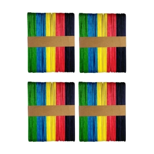 Geniş Renkli Ahşap Çubuk 50 Li 4 Paket Dil Çubuğu Abeslang 200 Adet Set