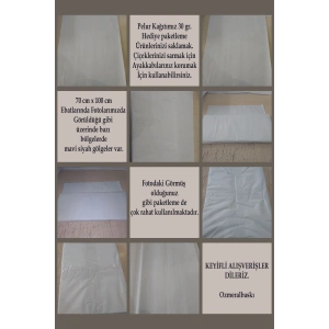 Pelur Kağıt Hediye Paketleme Ambalaj Kağıdı 70x100 Cm 1 Kg. Beyaz Baskısız