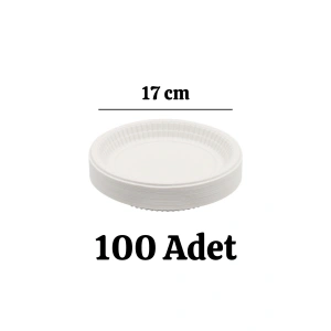 Plastik Tabak Kullan At Tabak 500lü 17 Cm Beyaz Plastik Tabak