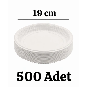 Plastik Tabak Kullan At Tabak 500lü 19 Cm Beyaz Plastik Tabak