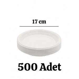 Plastik Tabak Kullan At Tabak 500lü 17 Cm Beyaz Plastik Tabak