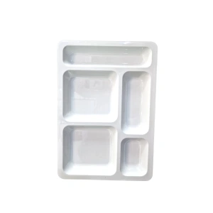 Polikarbon 5 Gözlü Self Servis Tabldot Tabağı 12 Adet Polikarbon Tabldot Tabak 12 Adet