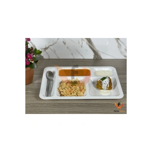 Polikarbon Kırılmaz Tabldot 5 Bölmeli Yemekhane Servis Tabağı