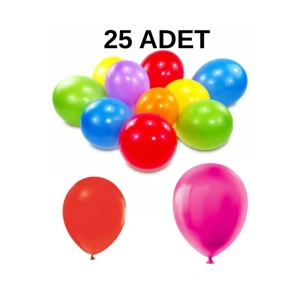Renkli Balon 25 Li Karışık Renk Parti Doğum Günü Kutlama Özel Günler