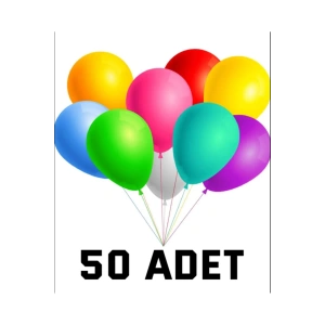 Renkli Balon 50 Li Karışık Renk Parti Doğum Günü Kutlama Özel Günler