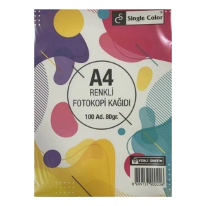 Renkli Fotokopi Kağıdı 100lü 80gr