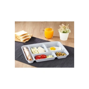 1 Adet 5 Bölmeli Tabak Tabldot Ve Kahvaltılık Tabağı