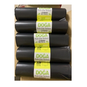 Siyah Endüstriyel Jumbo Boy Çöp Torbası 80 cm 110 cm 10 Rulo 1 Rulo 300 gr 10 Adet