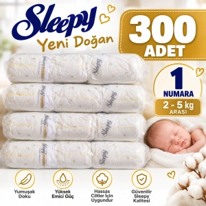 Sleepy Yeni Doğan Bebek Bezi 1 Numara 2-5 Kg – 300 Adet