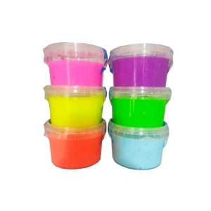 Slime Oyun Jeli Yuvarlak Kutu Slime Eğitici Oyun Seti 6lı Set 170 Gr