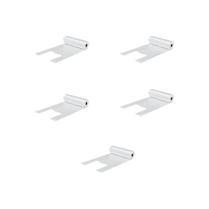 Tek Kullanımlık Market Atlet Torba Poşet - Orta Boy - Şeffaf - 200 Adetlik 5 Rulo / 1000 Torba