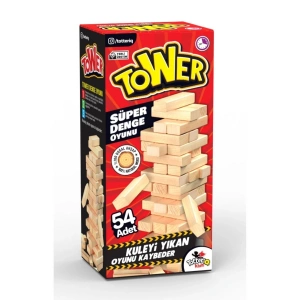 Tower Denge Oyunu 54 Parça Doğal Ahşap