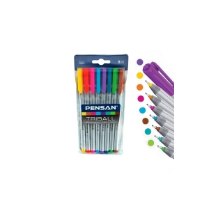 Triball 8 Li Vakumlu Renkli Tükenmez Kalem Seti