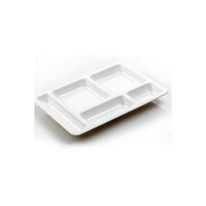 Yemekhane Servis Tabağı Polikarbon Kırılmaz Tabldot 5 Bölmeli (12 Adet)