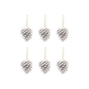 Yılbaşı Hediyeleri Yılbaşı Çam Ağacı Süsü Beyaz 3-6 Cm 6lı