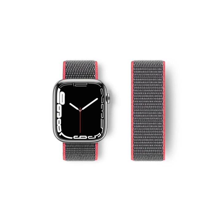 Apple Watch 38mm Hasırlı Cırtcırtlı Kordon - Pembe
