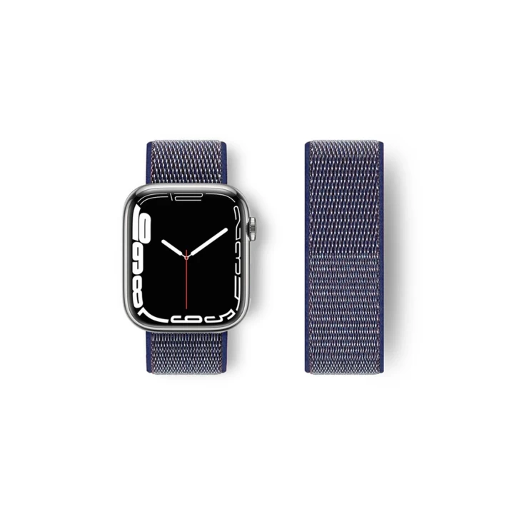 Apple Watch 42mm Hasırlı Cırtcırtlı Kordon - Lacivert