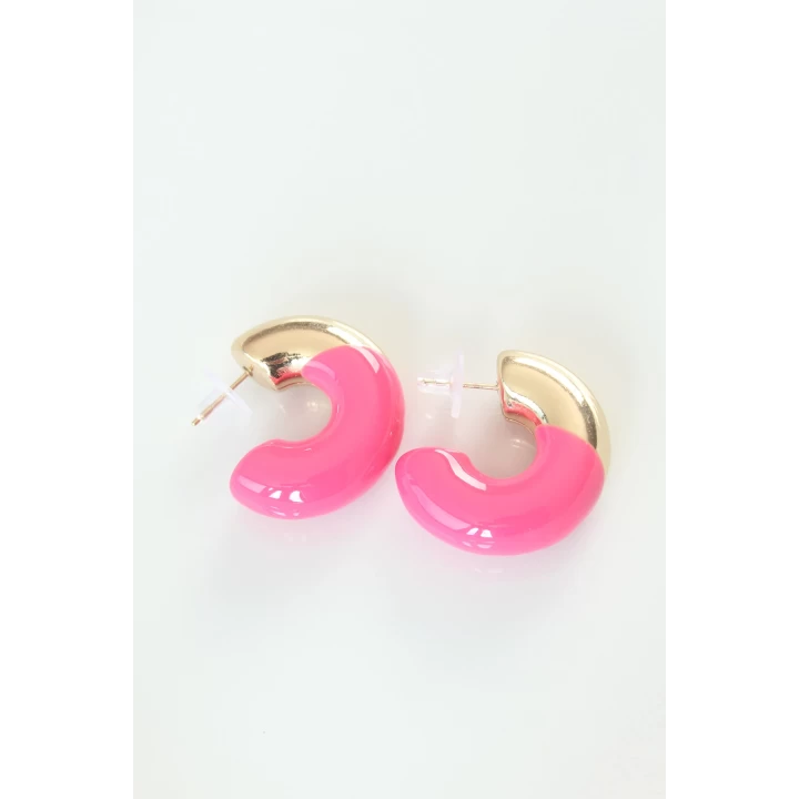 CCB Pembe Gold Çift Renk Küpe - TJ-BKP8877
