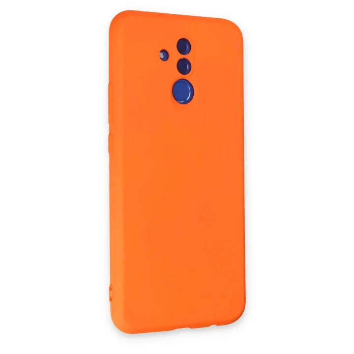 Huawei Mate 20 Lite Kılıf Nano içi Kadife Silikon - Turuncu