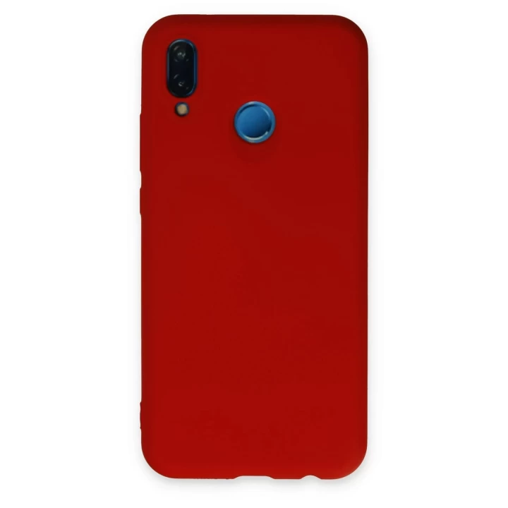 Huawei P20 Lite Kılıf Nano içi Kadife Silikon - Kırmızı