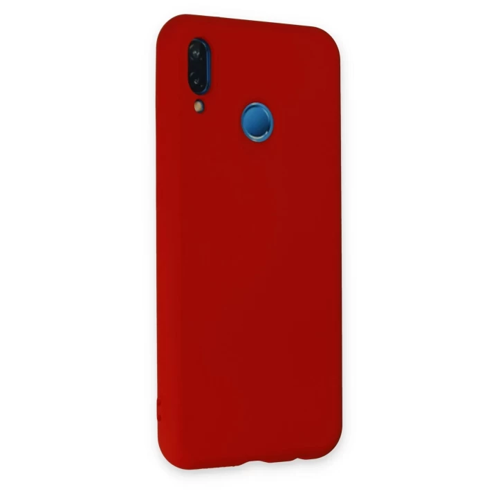 Huawei P20 Lite Kılıf Nano içi Kadife Silikon - Kırmızı